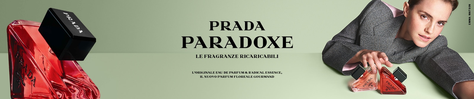 Pubblicità di profumo Prada Paradoxe con Emma Watson